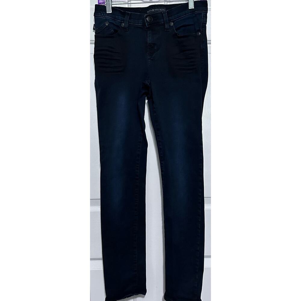 Rock & Republic Women's Dark Wash Blueish Black Berlin‎ Denim Jeans Size 8 M